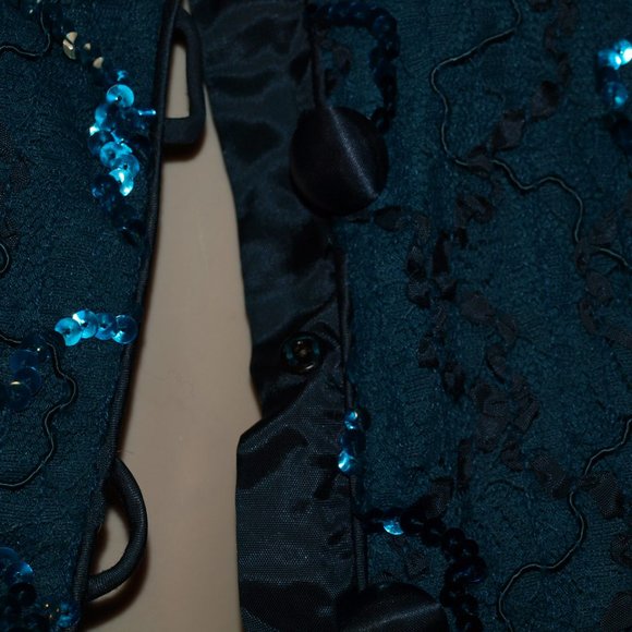 JACKET Aqua/Black SIZE 16 BY NANCY NEIL USED FOR PHOTO SHOOT - Picture 3 of 3